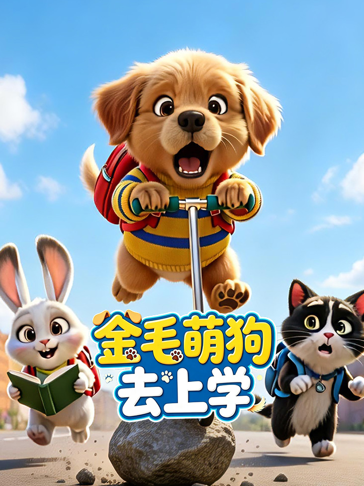 金毛萌狗去上学